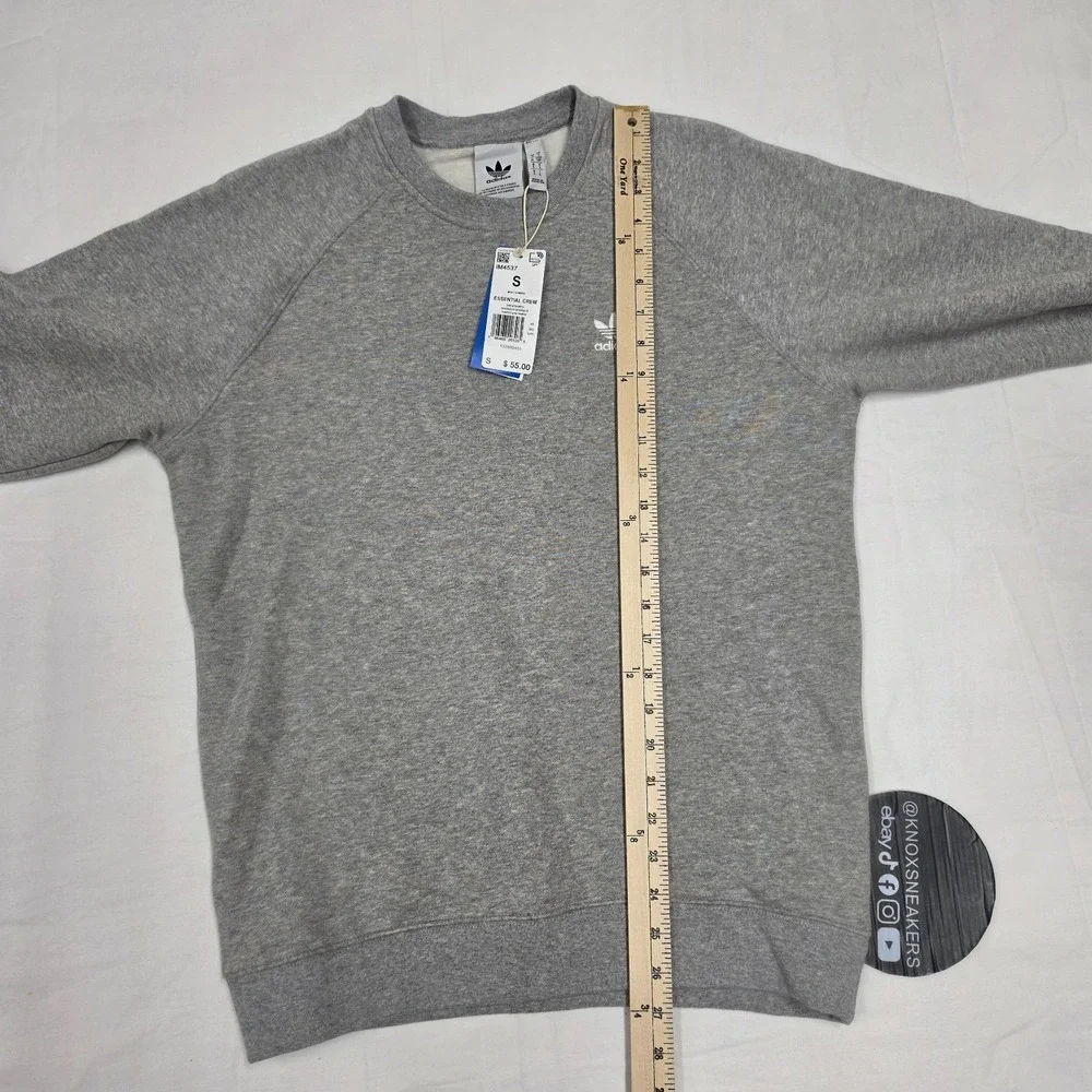 Adidas Essential Crewneck Sweatshirt Heathered Gray IM4537 Men's Size Small